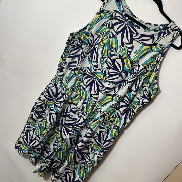 JASON WU XL Linen Romper Blue Palm Playsuit - Picture 12 of 12